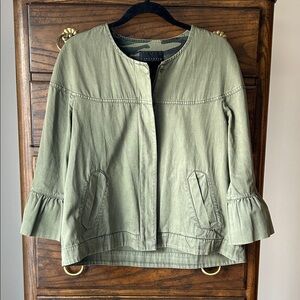 Sanctuary Designed in LA Women's Olive Green Cropped Cotton Jacket Size M